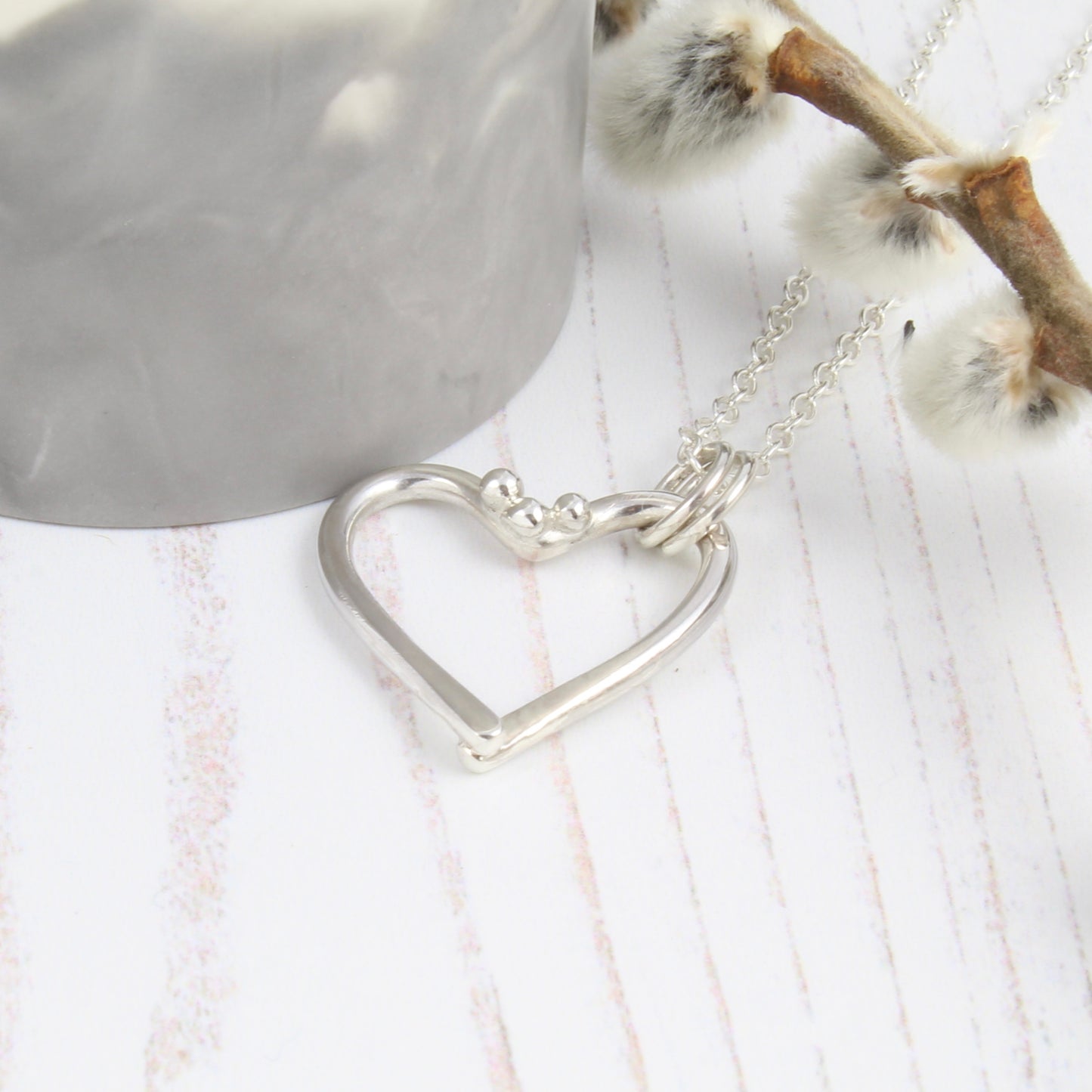 Silver Wire Heart Pendant