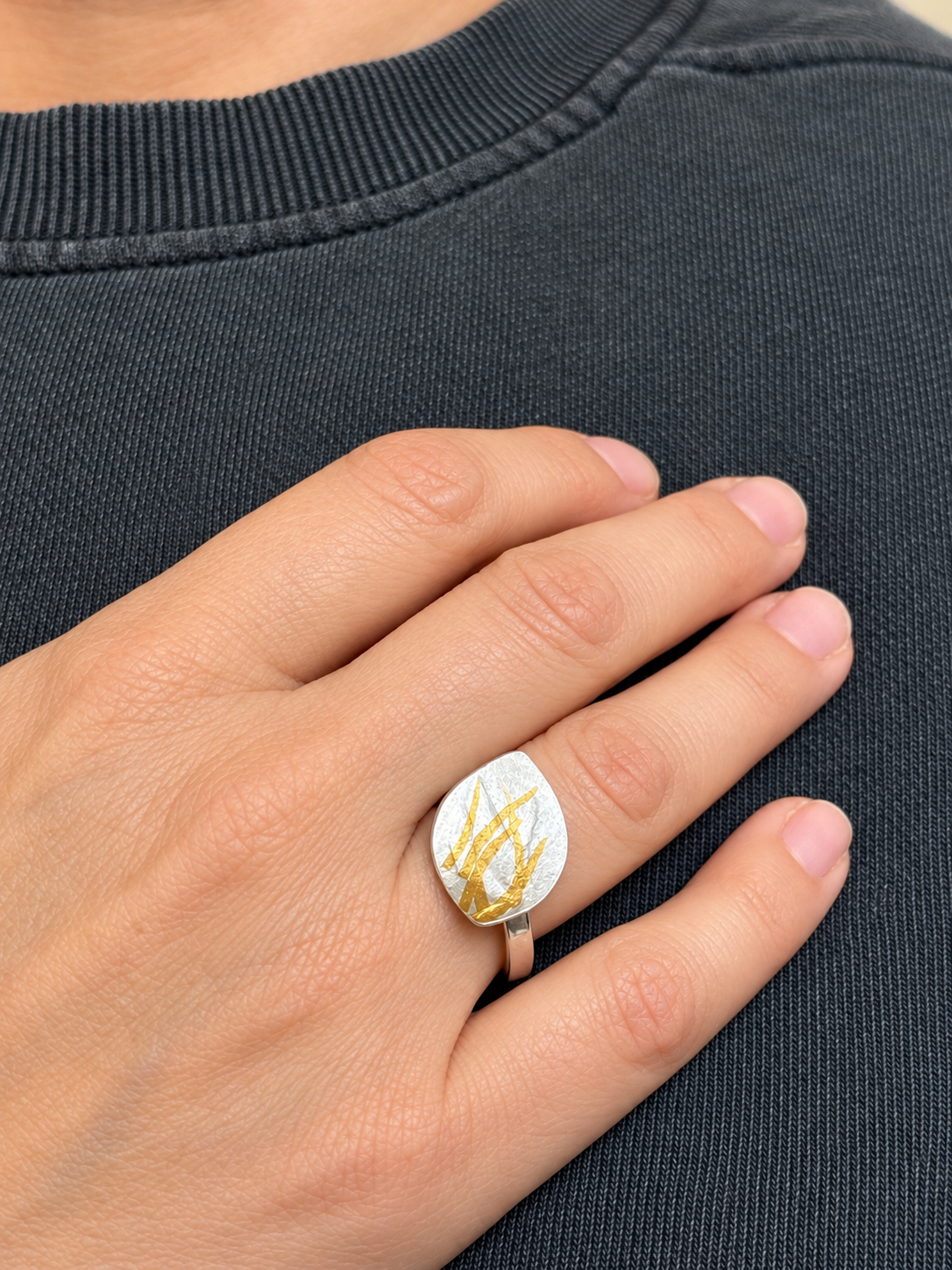 Silver Seagrass Ring