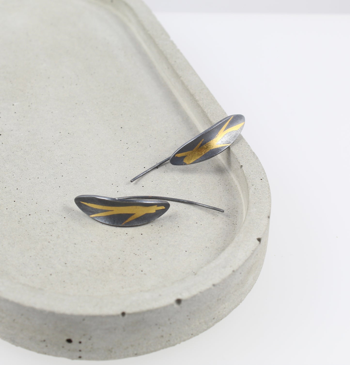 Silver and Gold Olive Leaf Ear Threaders