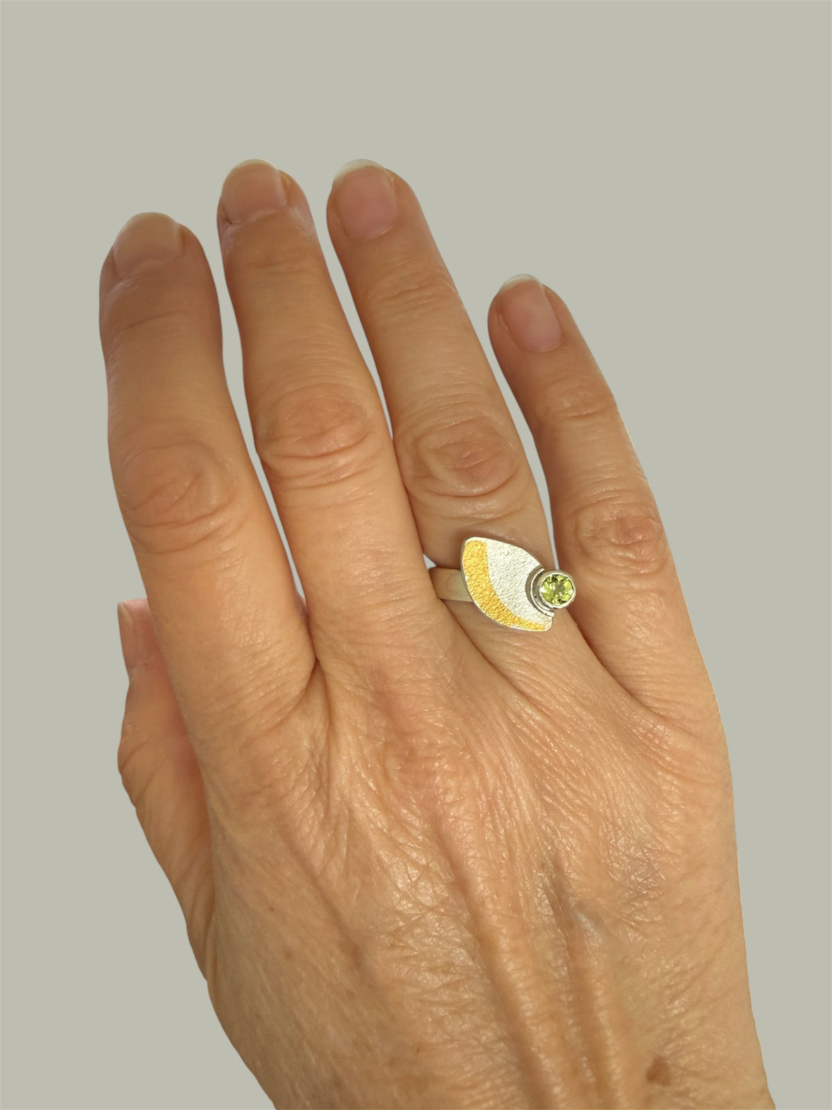 Silver and Peridot Ring