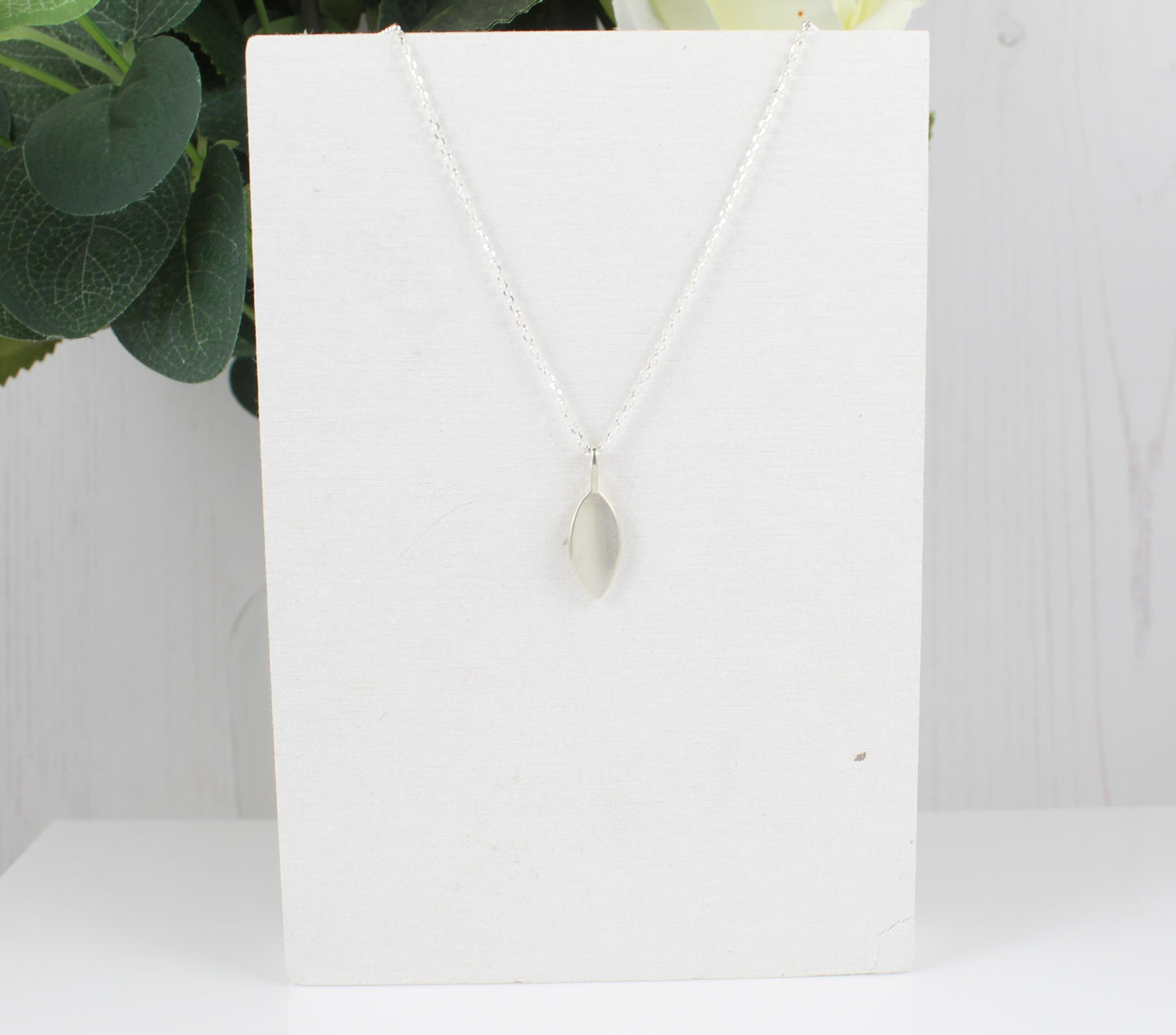 Silver and Gold Olive Leaf style pendant