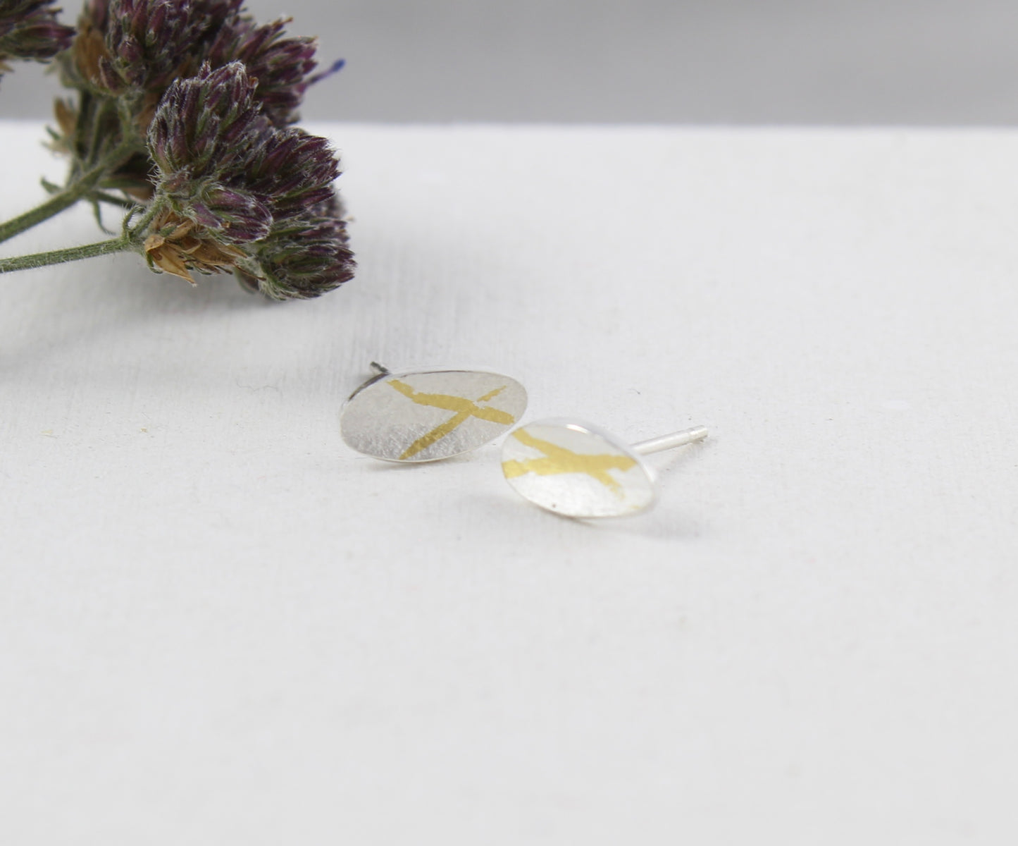 Olive stud earring