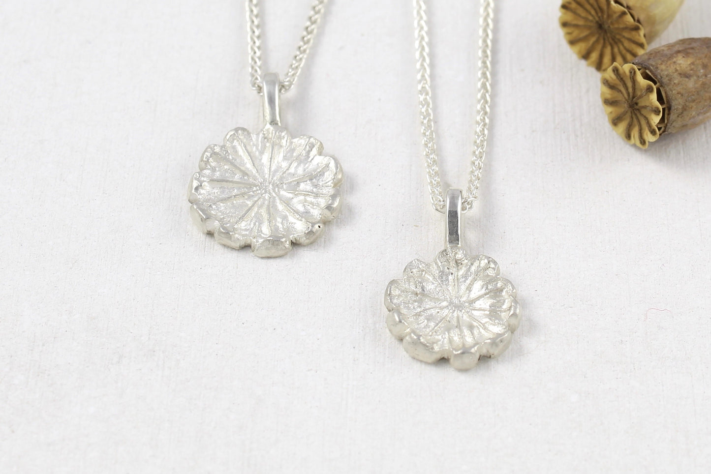 Silver Poppy Pendant