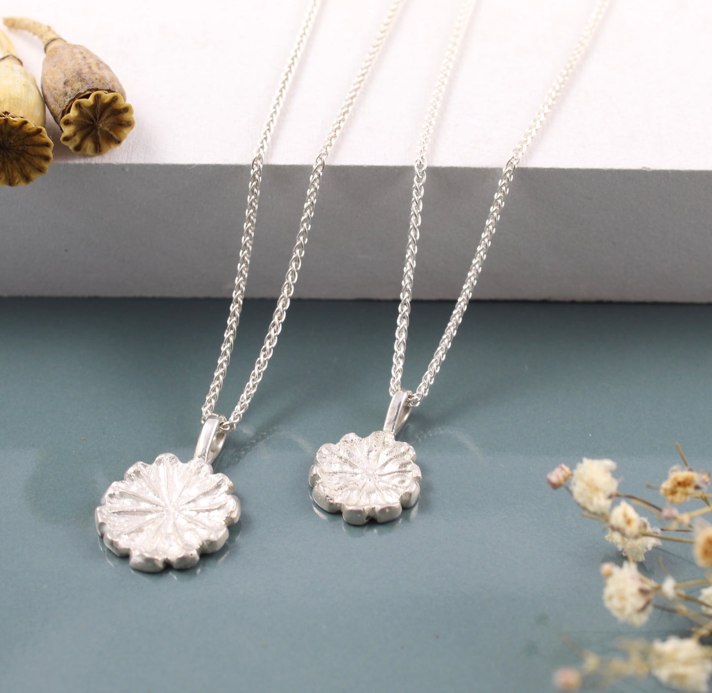 Silver Poppy Pendant