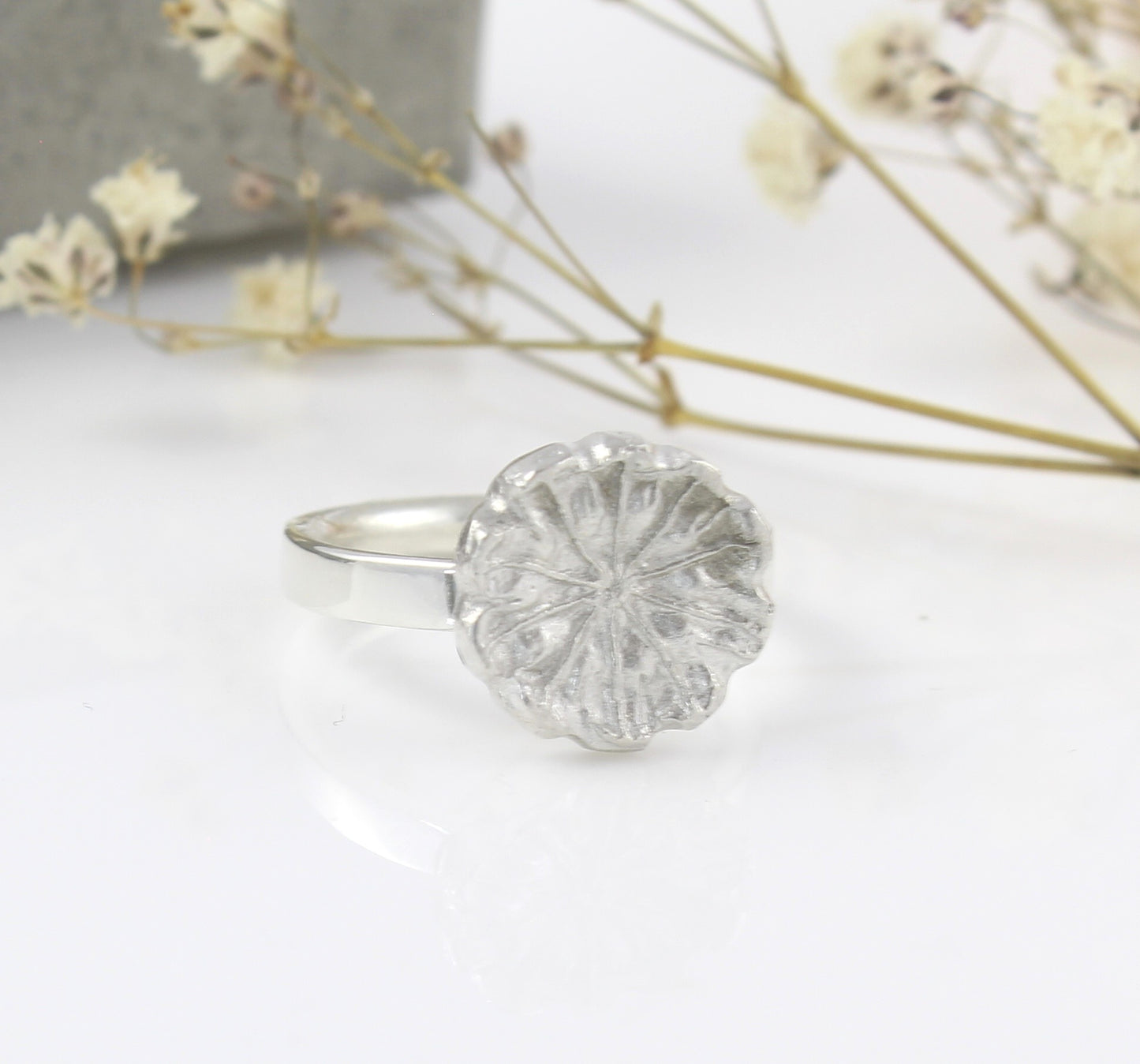 Silver Poppy Ring