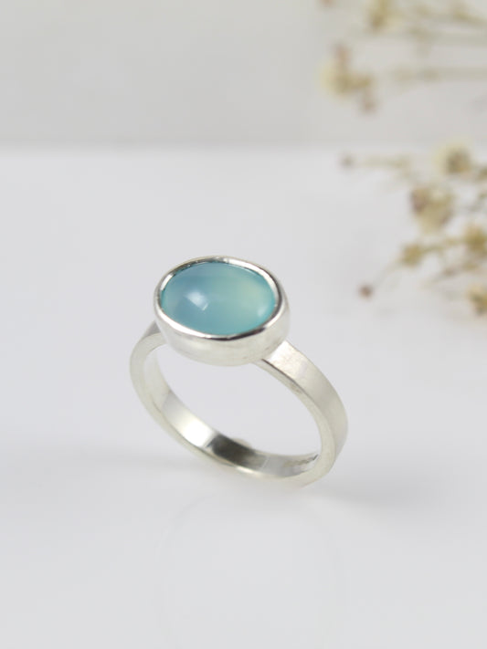 Wide Band Sea Agate Ring