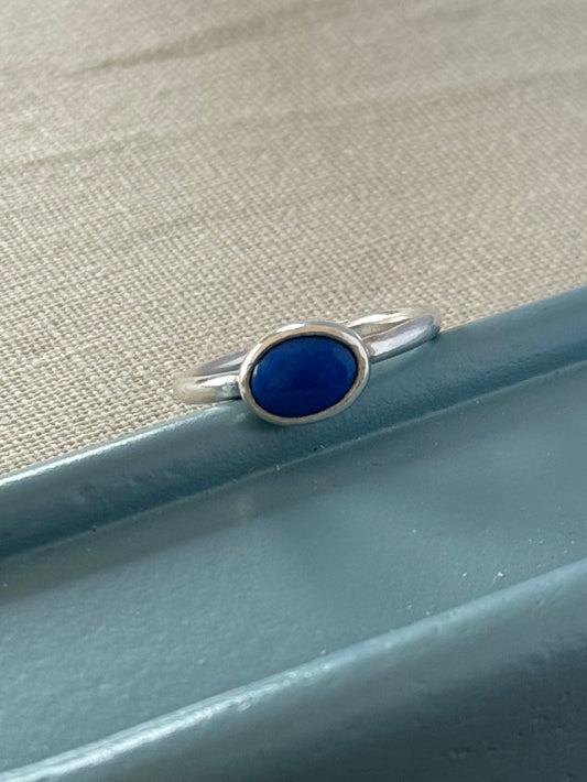 Silver and Lapis stacking ring.