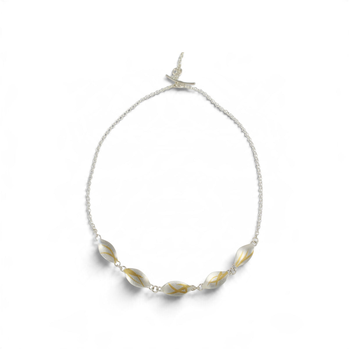 Silver and Gold Curved Necklace