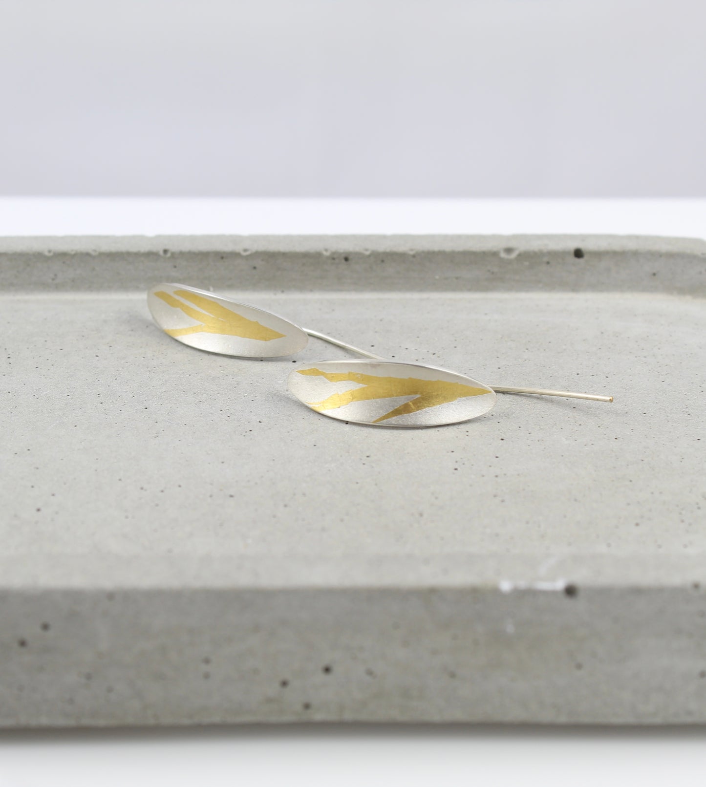 Silver and Gold Olive Ear Threaders