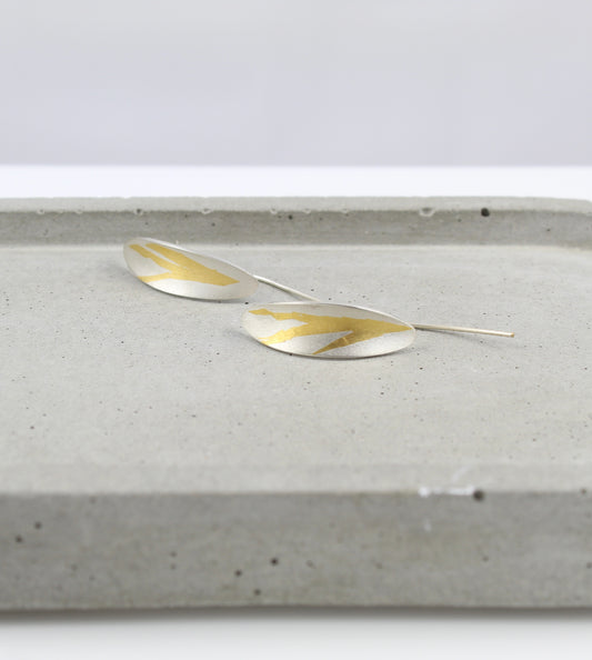 Silver and Gold Olive Ear Threaders