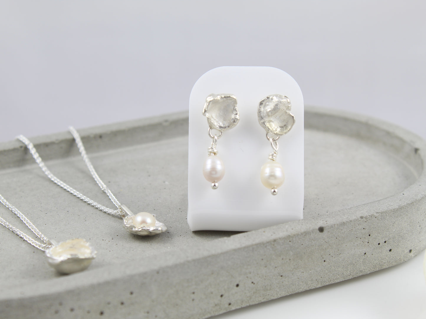 Oyster Silver and Pearl Drops