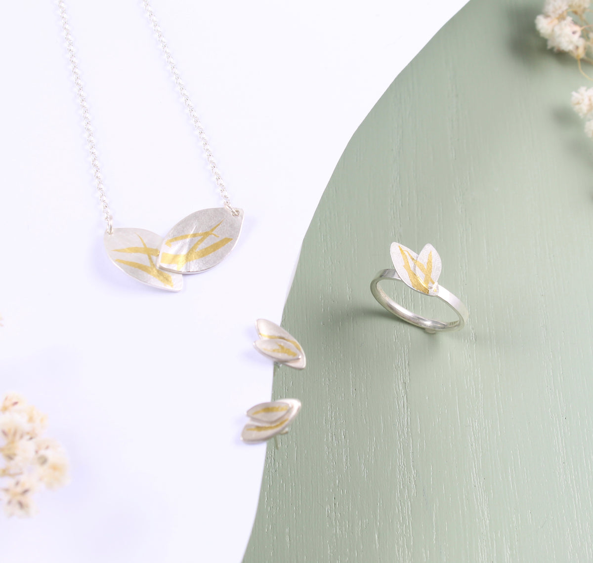 Double Silver Seagrass Necklace
