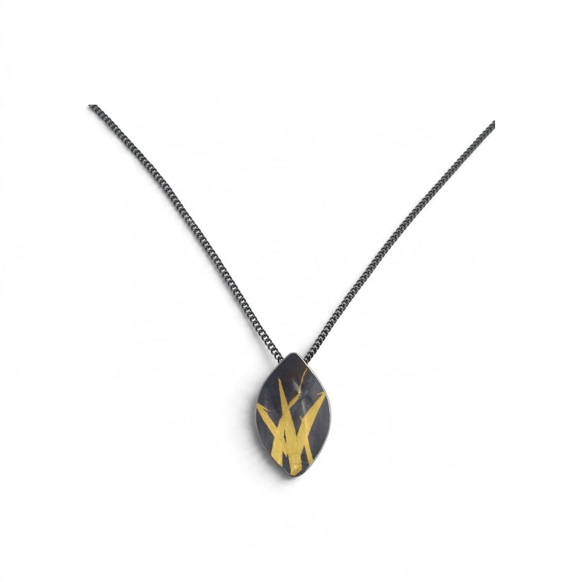 Oxidised Silver Seagrass Pendant