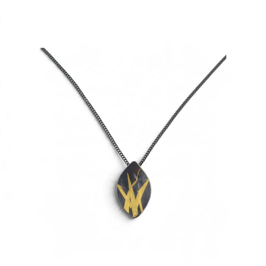 Oxidised Silver Seagrass Pendant