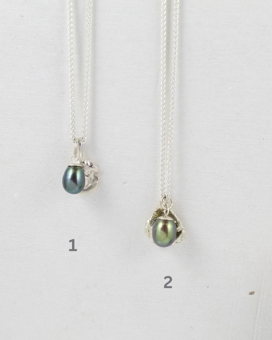 Oyster & Pearl Silver charm pendant