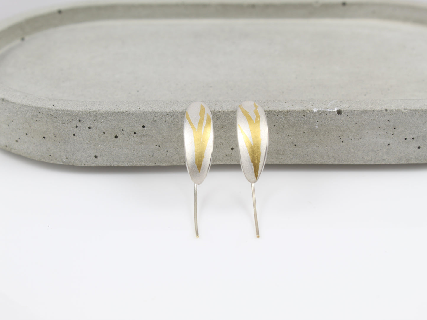 Silver and Gold Olive Ear Threaders
