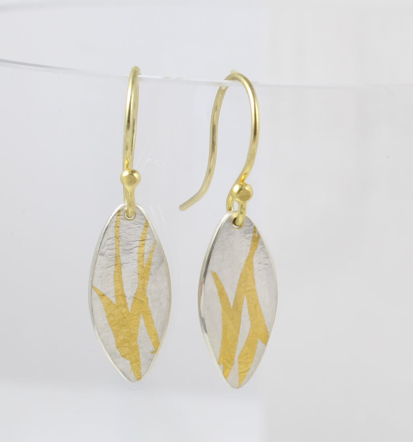 Silver and Gold Ocean Inspired Drop Earrings