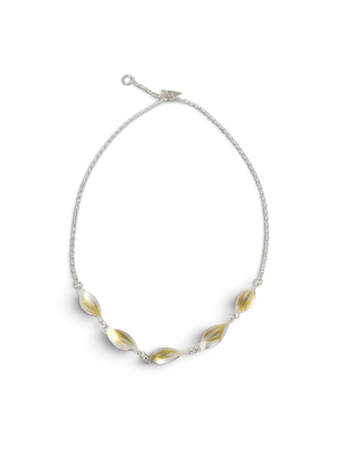 Silver and Gold Curled Necklace