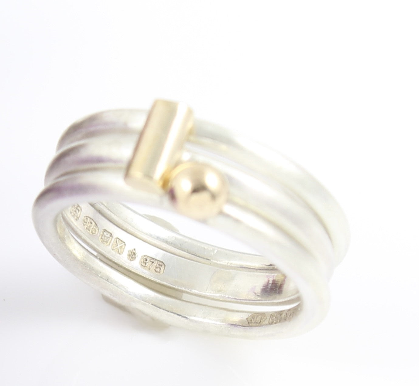 Contemporary Ball and Bar stacking rings