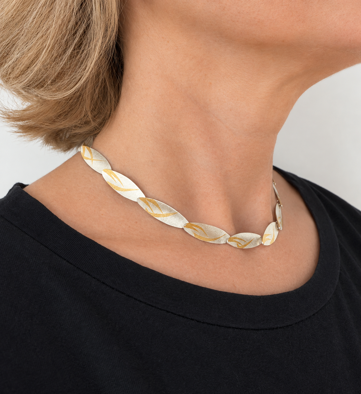 Tiered Silver Strand Choker Necklace