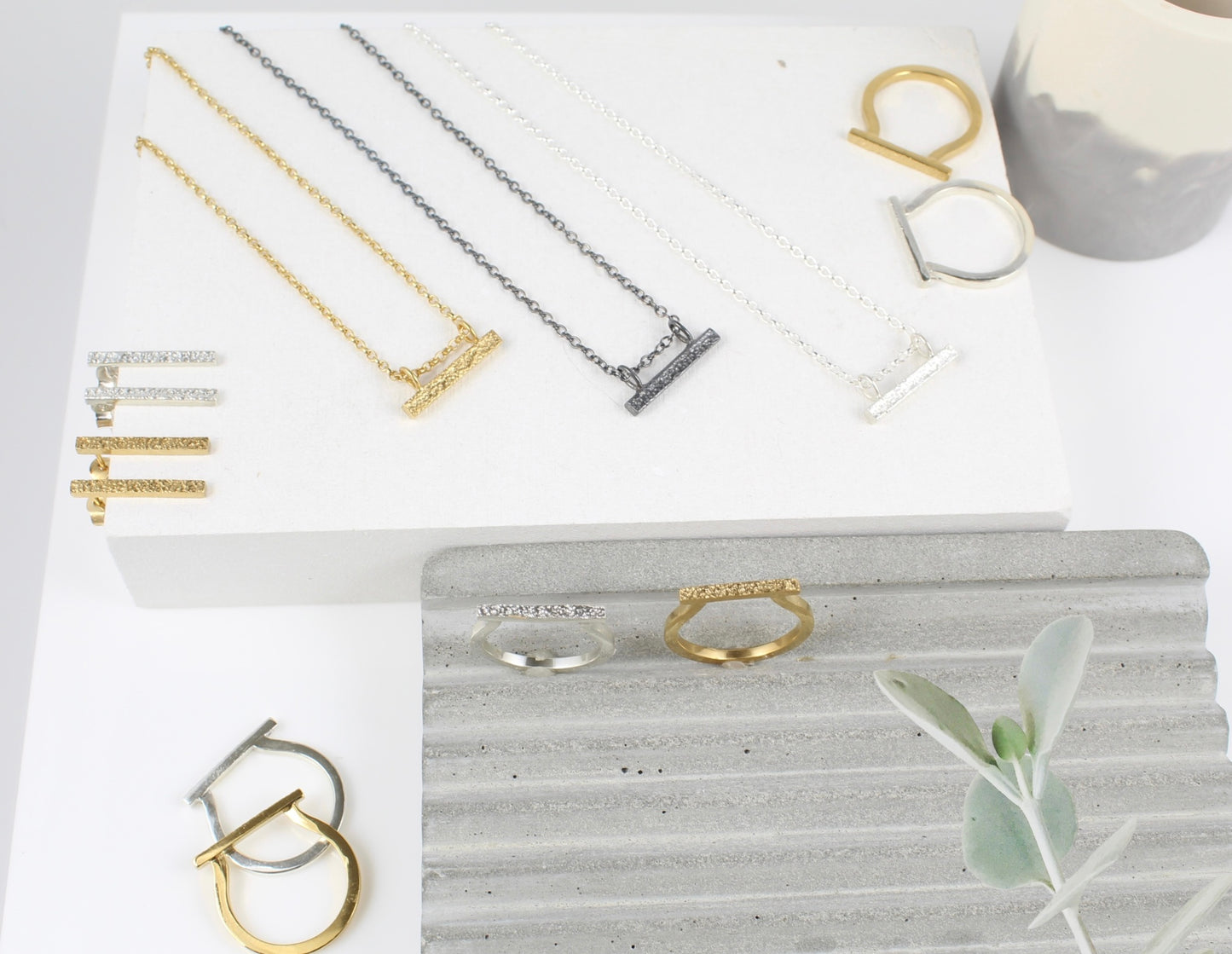 Sandbar Silver or Gold Stud Earrings