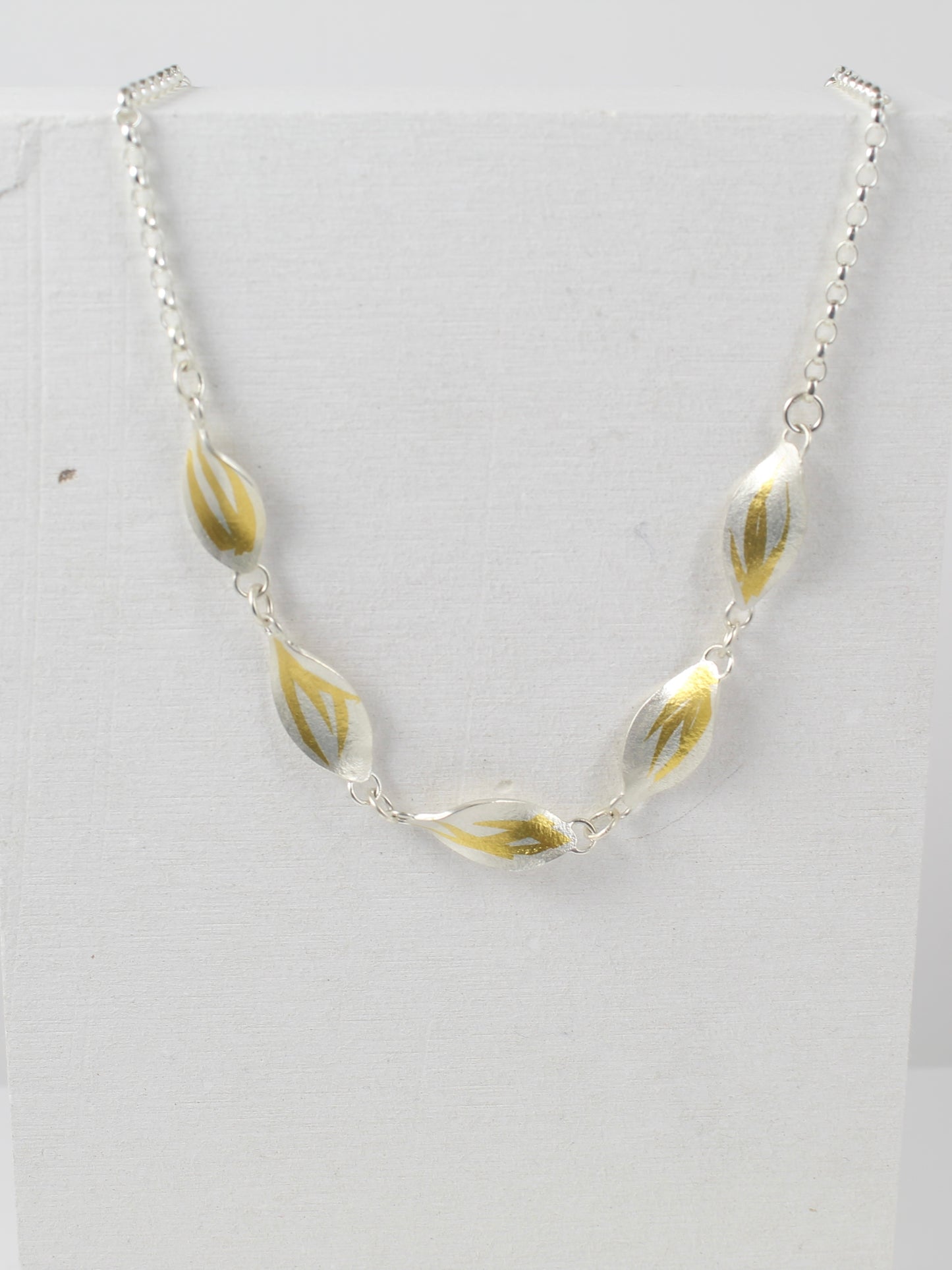 Silver and Gold Curled Necklace