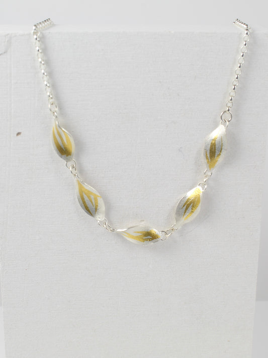 Silver and Gold Curled Necklace
