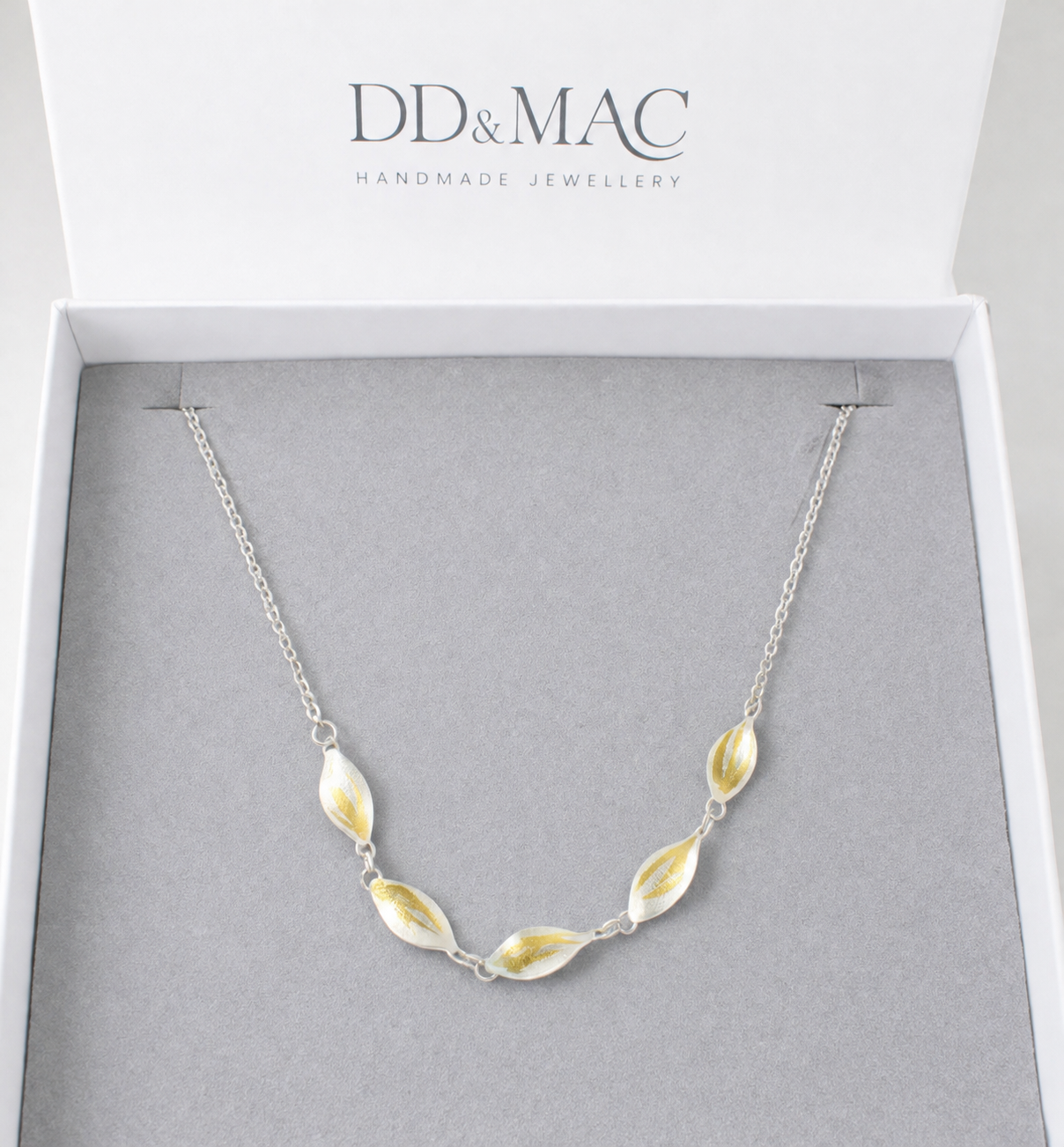 Silver and Gold Curled Necklace