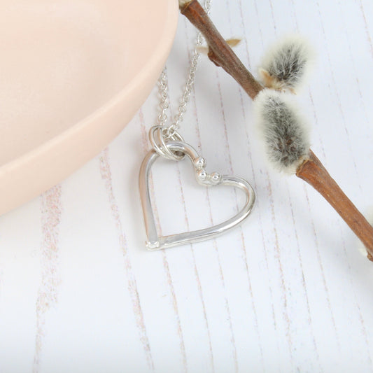 Silver Wire Heart Pendant