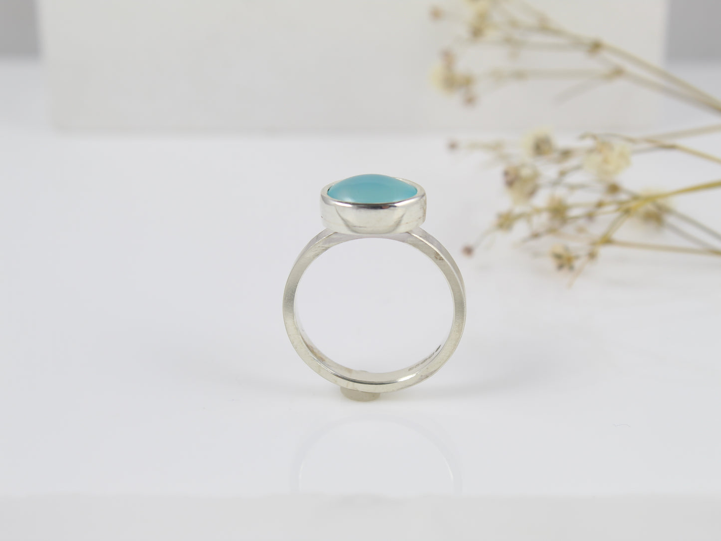 Wide Band Sea Agate Ring