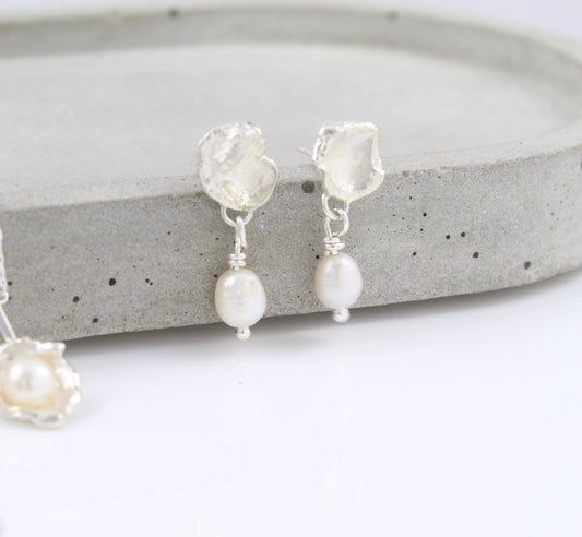 Oyster Silver and Pearl Drops