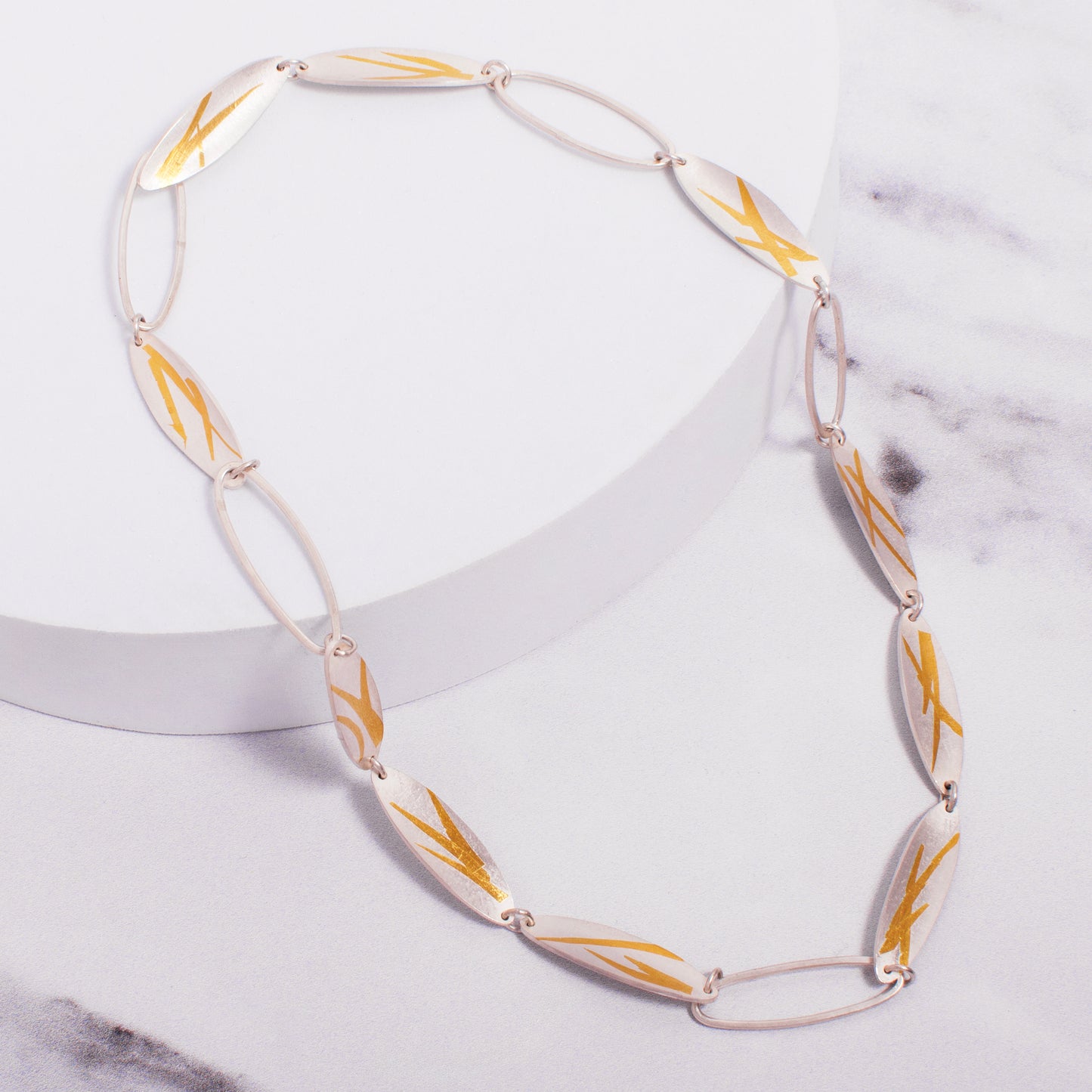 Sterling Silver and Gold Olive Necklace