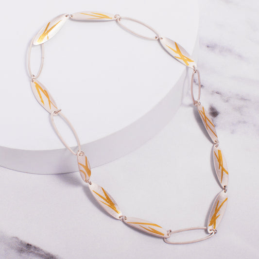 Sterling Silver and Gold Olive Necklace