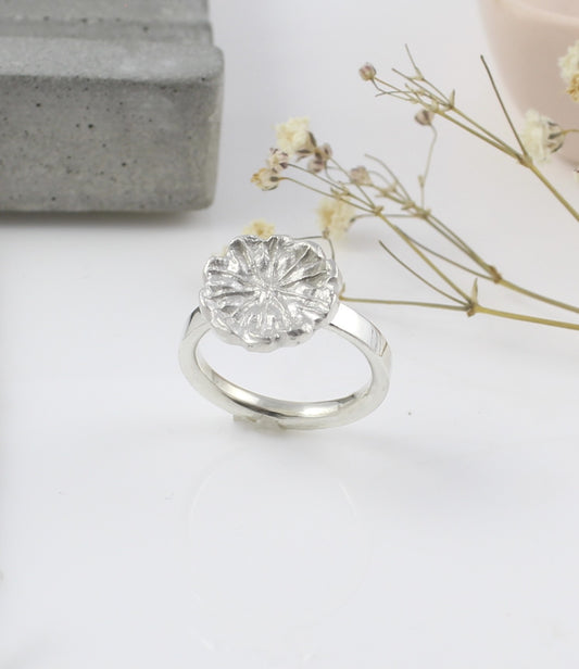 Silver Poppy Ring