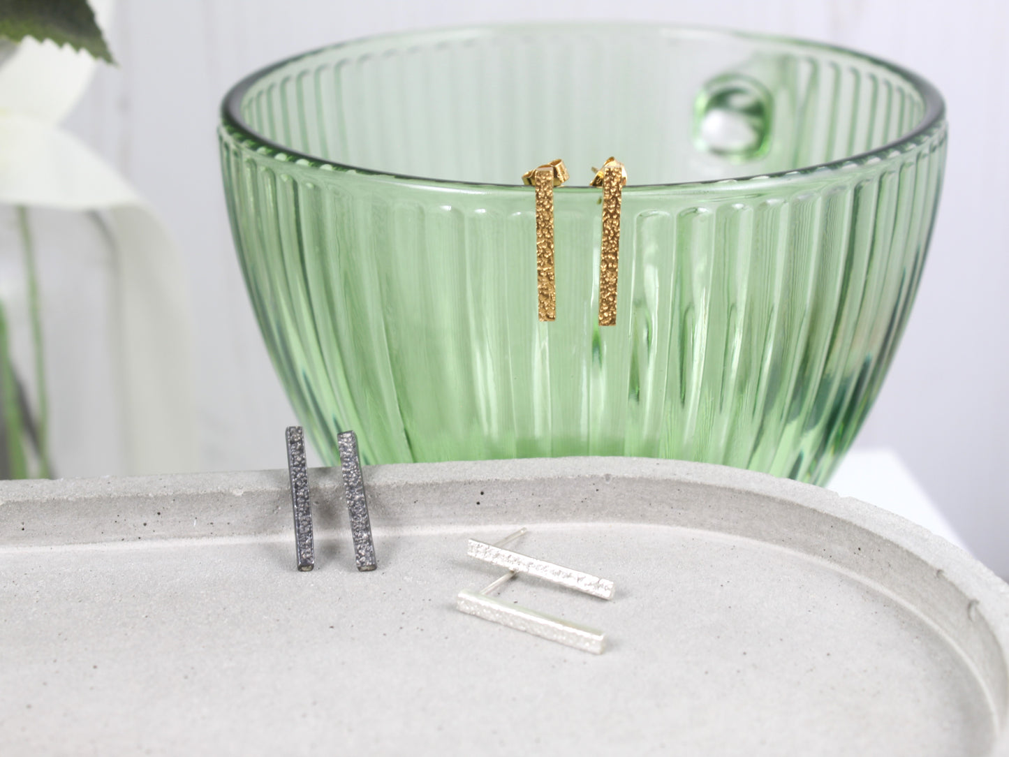 Sandbar Silver or Gold Stud Earrings