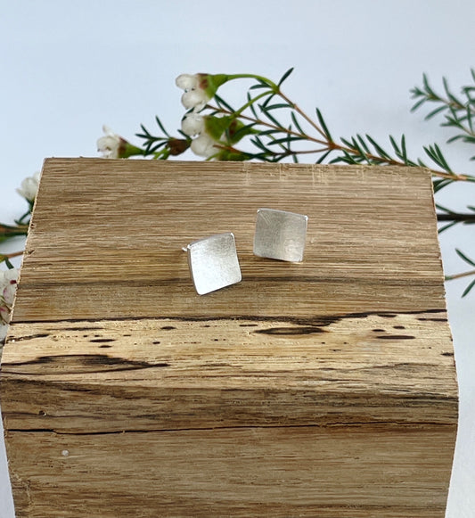 Silver Square Earrings