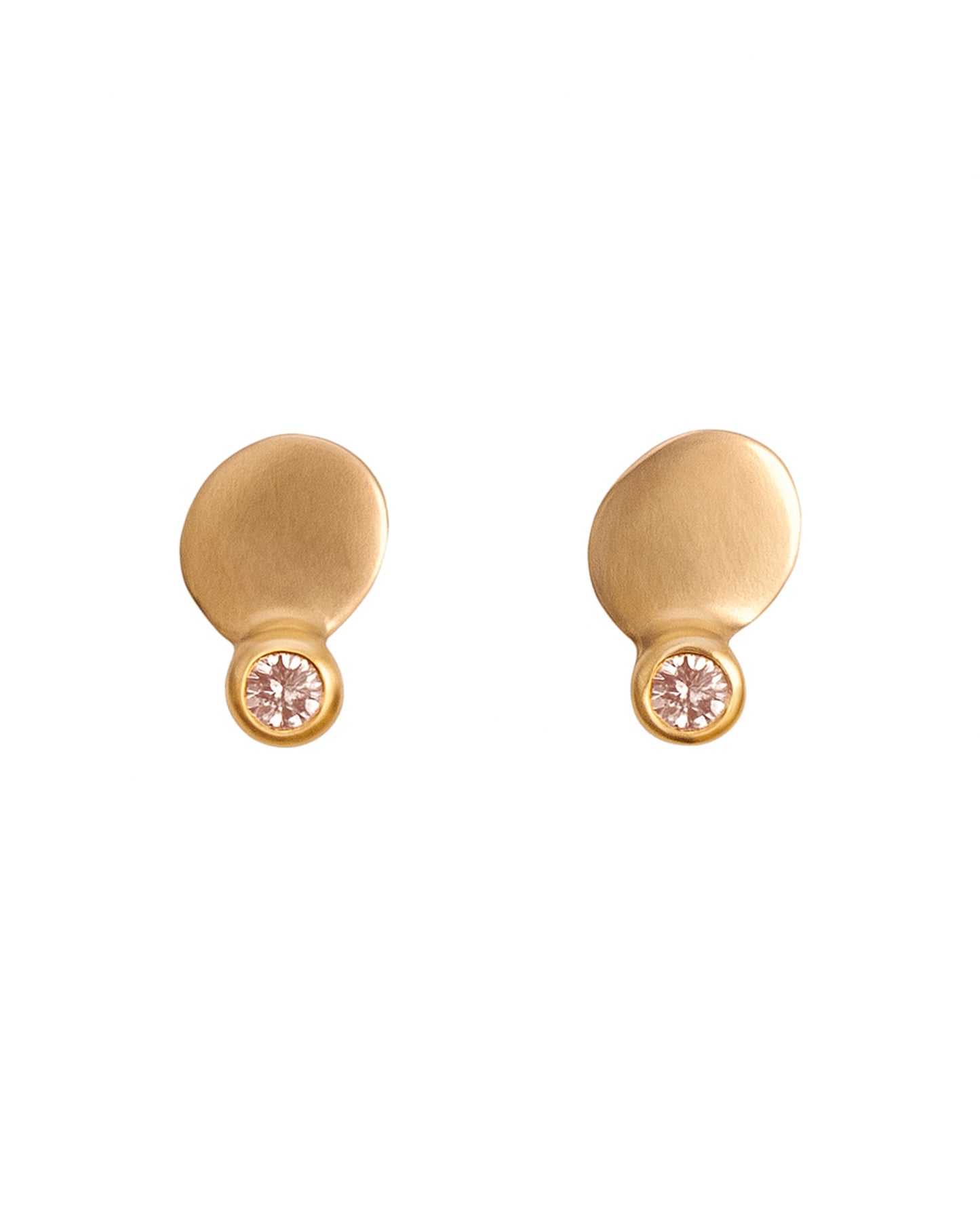 Gold and Diamond Olive Studs