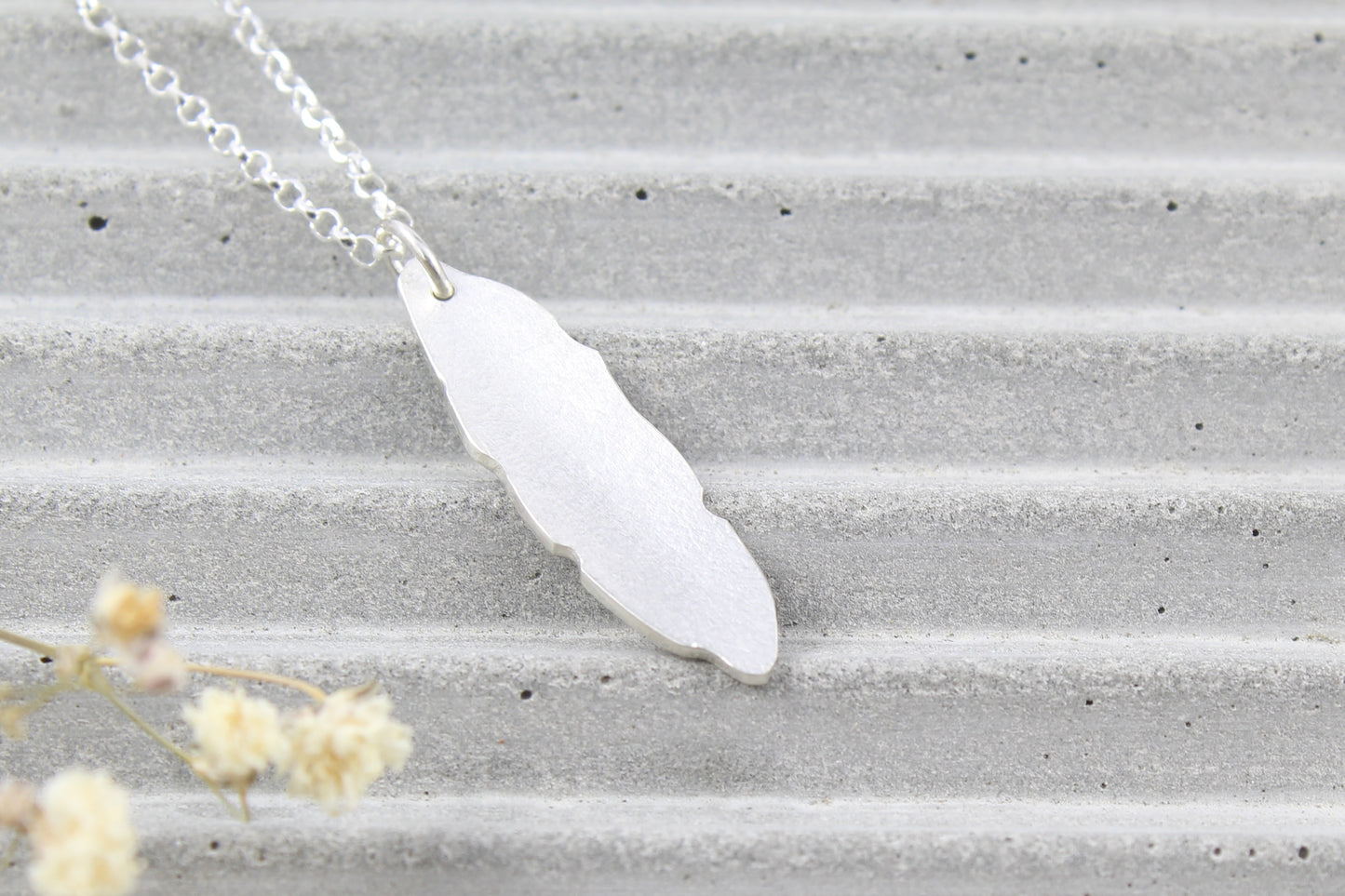 Nibbled Olive leaf pendant