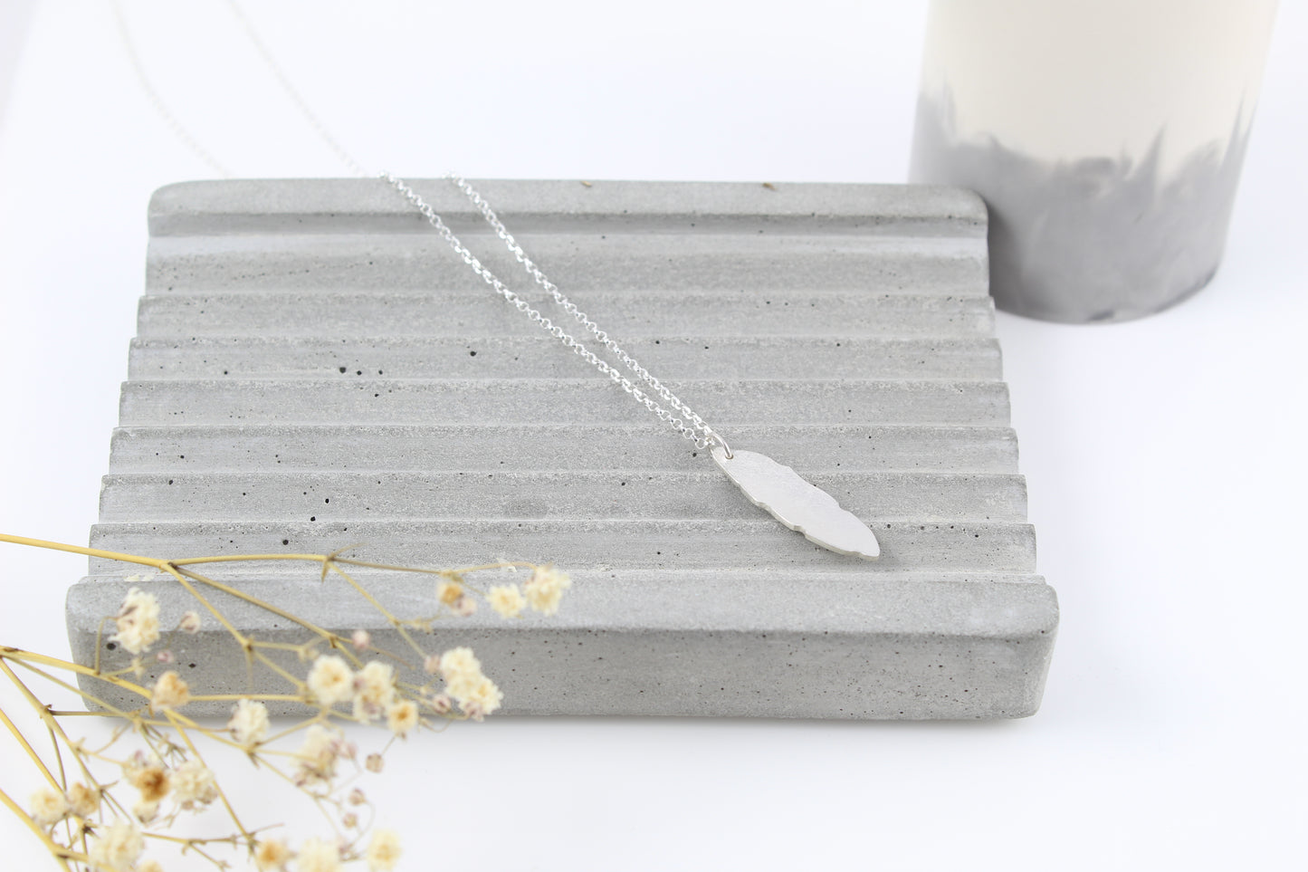Nibbled Olive leaf pendant