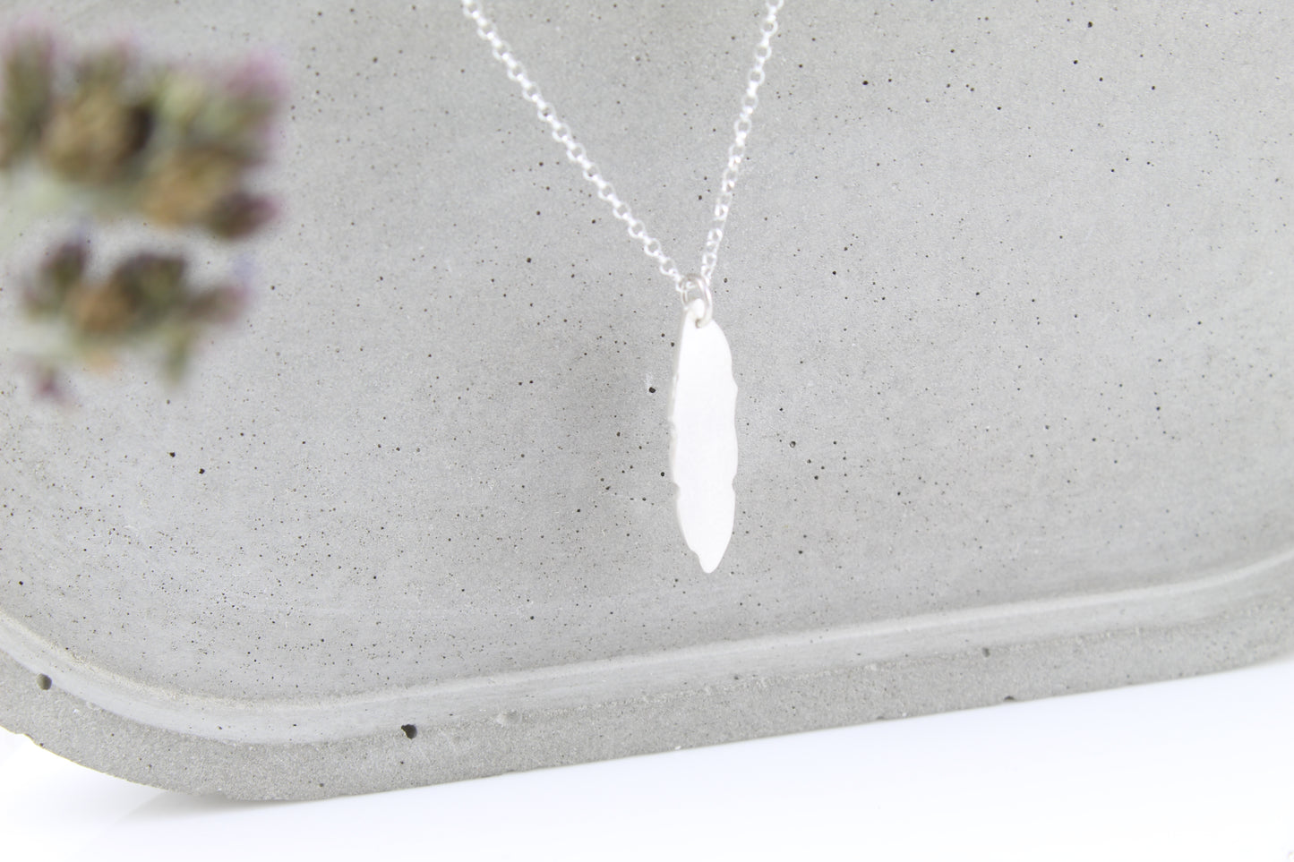 Nibbled Olive leaf pendant