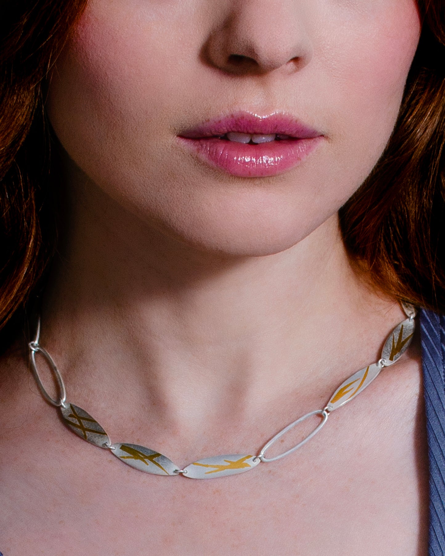 Sterling Silver and Gold Olive Necklace