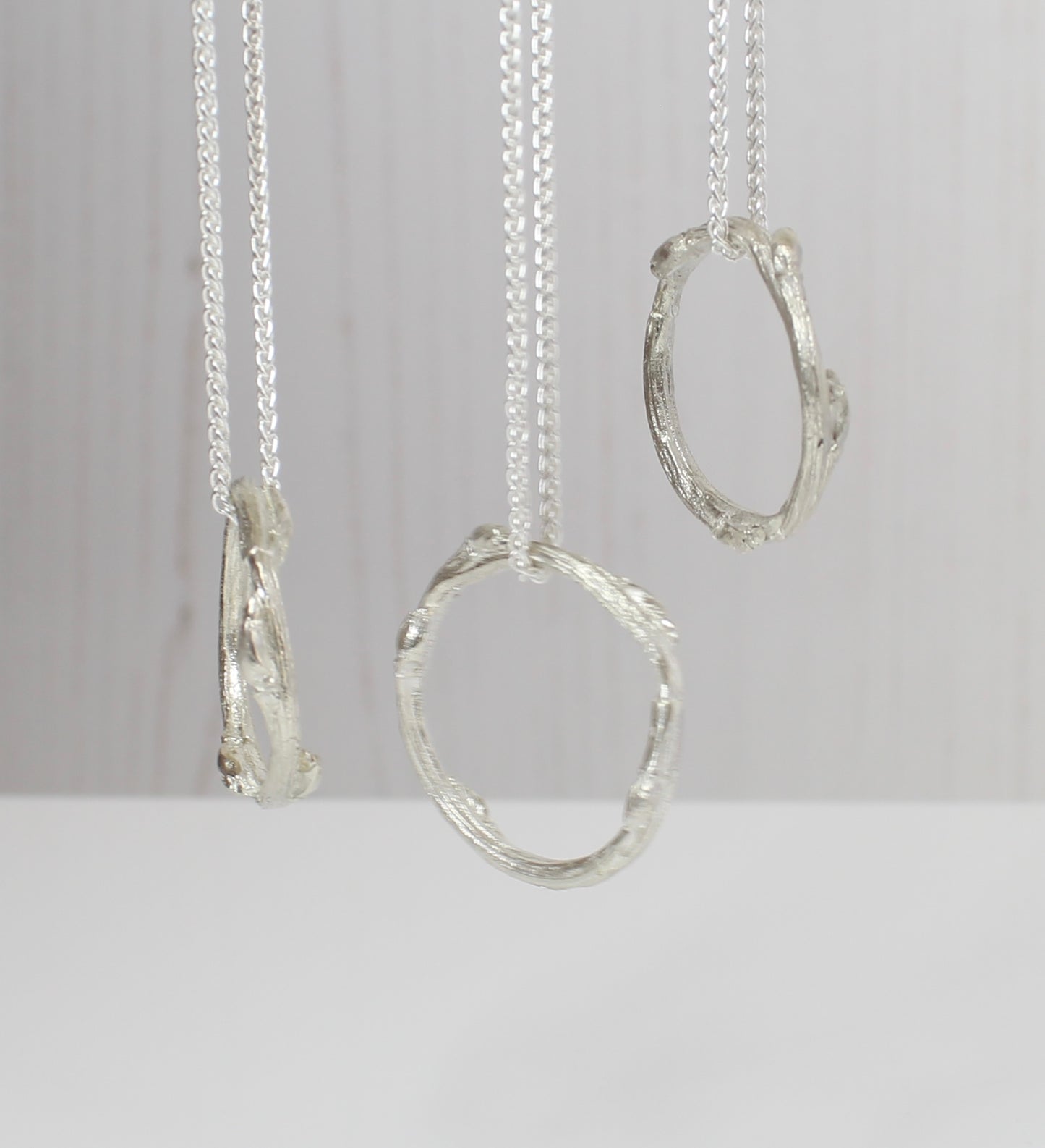 Silver Twig Wreath pendant