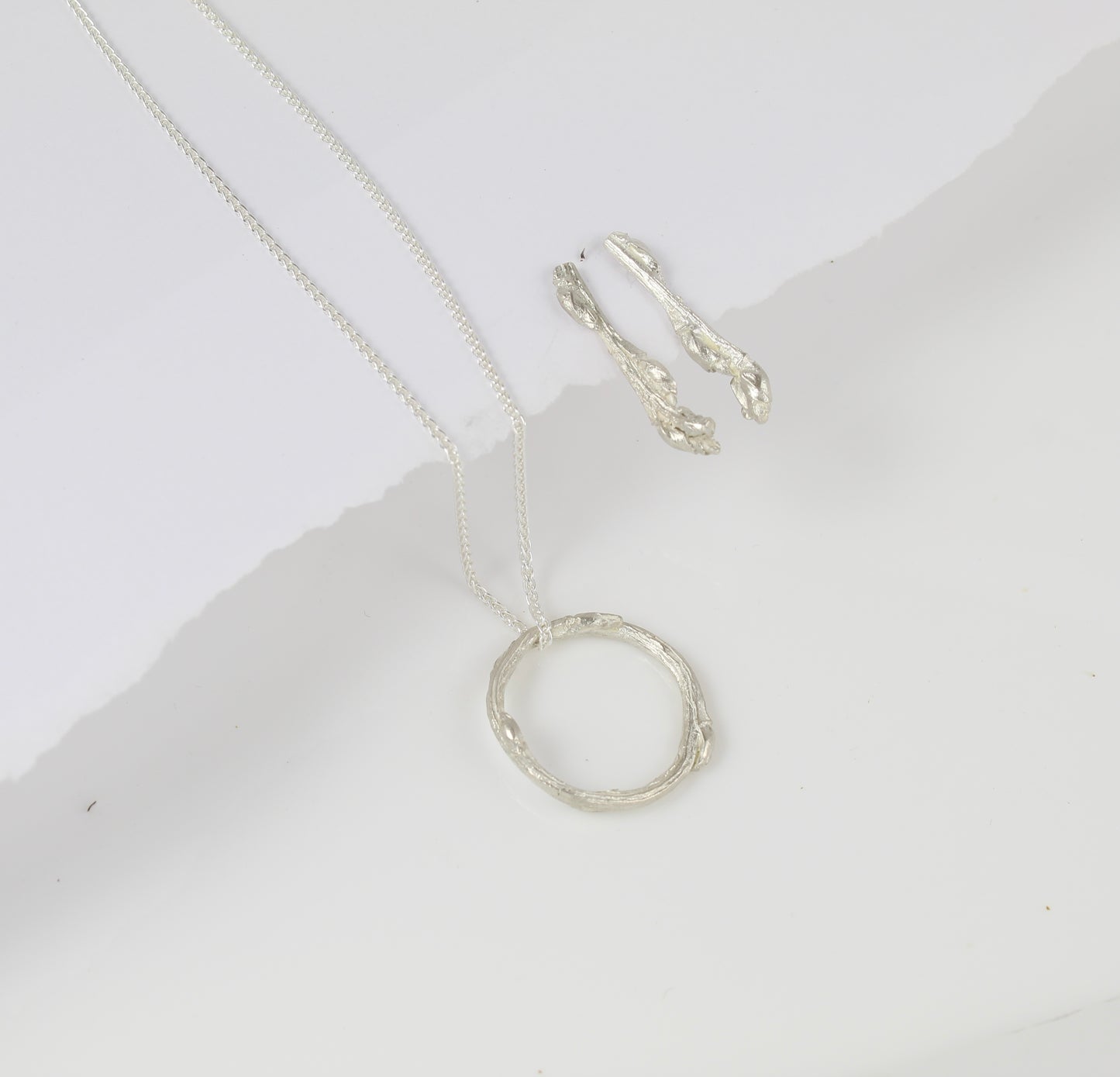 Silver Twig Wreath pendant